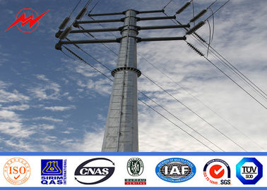 15M 1200 Dan Steel Power Pole, Tubular Steel Pole Dengan Galvanization Surface Treatment