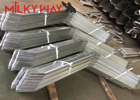 Tiang Lampu Lalu Lintas Galvanis Tinggi 10M Lengan Palang 7M