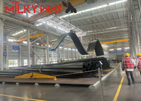 8m 9m Hot Dip Pole Baja Galvanis Untuk Tiang Pencahayaan Jalan untuk Afrika