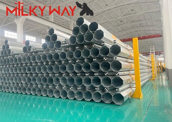 15M 8KN Gr65 Steel Tubular Pole untuk Pasar Afrika dengan dan BV Sertifikasi dan ketebalan dinding 3mm