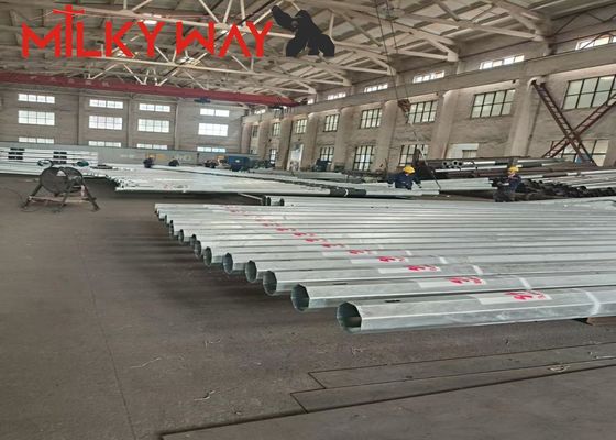 15M 8KN Gr65 Steel Tubular Pole untuk Pasar Afrika dengan dan BV Sertifikasi dan ketebalan dinding 3mm