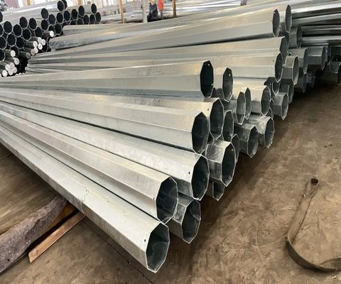 11.9M 8kn Galvanized Electric Pole Dengan Tiga Bagian Multifunction Ladder Top
