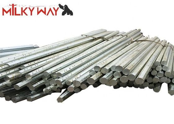 12m Gr65 Octogonal Electrical Steel Utility Pole dengan Hot Dip Galvanized Coating untuk Transmisi Daya Listrik
