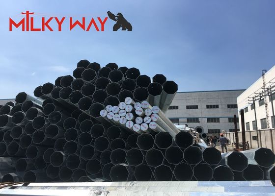 12m Hot Dip Galvanized Steel Utility Power Pole untuk Transmisi