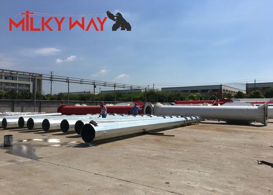 15M Customized Galvanized Steel Power Pole untuk tiang transmisi daya dengan dan ketebalan yang disesuaikan