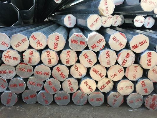 Kutub listrik baja bertenaga tinggi S500MC dengan permukaan galvanis panas dan baut yang diikat dengan stainless steel untuk jaringan listrik