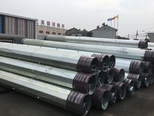 15m Steel Utility Power Pole with 2.75mm Thickness and 850kg Load for Transmission Lines