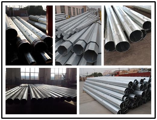 15m Steel Utility Power Pole with 2.75mm Thickness and 850kg Load for Transmission Lines