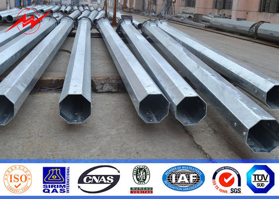 20M 20KN Afrian Jangkar Bolt Type Steel Transmission Pole Dengan 2.5mm - 30mm Bare Thickness
