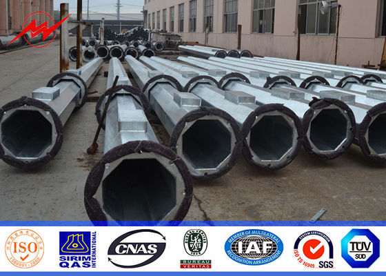 20M 20KN Afrian Jangkar Bolt Type Steel Transmission Pole Dengan 2.5mm - 30mm Bare Thickness