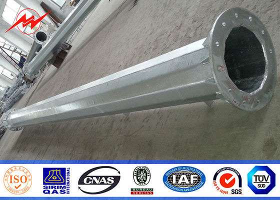 132kv 27Meter 1500kg Beban Menara Tiang Mono Untuk Transmisi Mobile Telekomunikasi