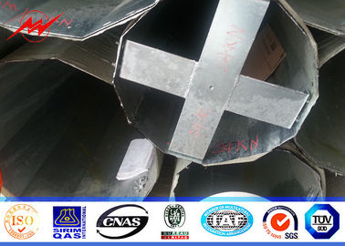 8m 5kn 6.5kn Steel Power Pole, Tiang Transmisi Utilitas Mode Flange Dalam