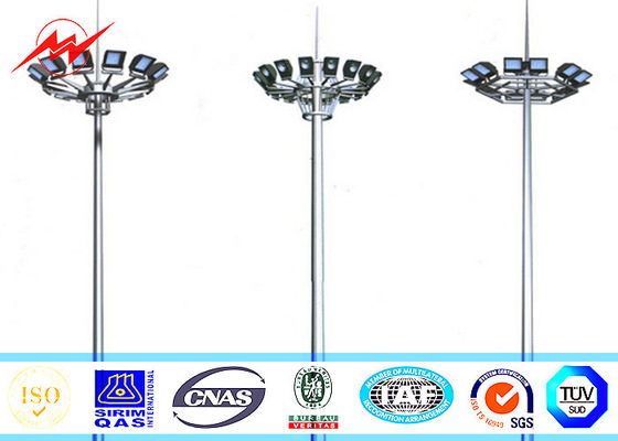 50M 60 Nos Lampu LED Tinggi Tiang Lampu Pole Stadium Light Tower Dengan Kereta Lentera Persegi