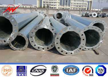 11m 12m 2 Segmen S355JR Q345 Tiang Transmisi Tenaga Baja Dengan Fiberglass
