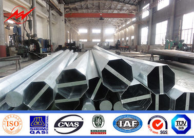 Hot Dip Galvanis 60 Ft Panjang 70 Ft 90 Ft Tiang Daya Logam Kelas 65 ASTM A572