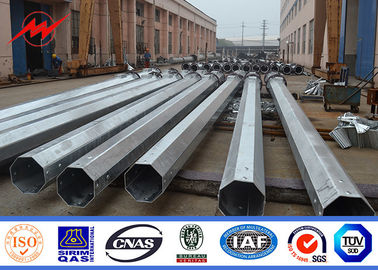 9m 650 Dan Tiang Baja Tubular Kerucut Galvanis Untuk Saluran Listrik