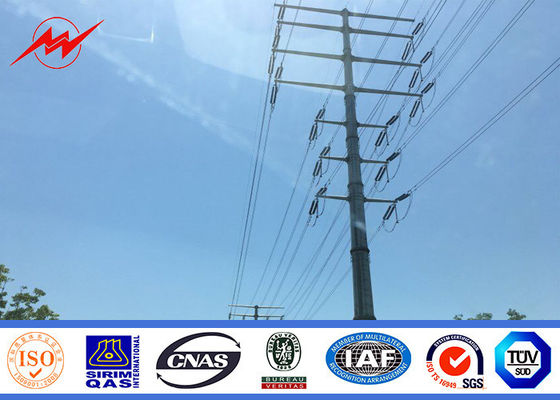 Transmisi Baja Sudut Tiang Ganda Tubular Sirkuit 220kv 132kv Daya Menara Tegangan Tinggi