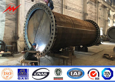 8 Sisi 5kn Memuat 14m Baja Tiang Listrik Jenis Pemakaman Standar Galvanisasi