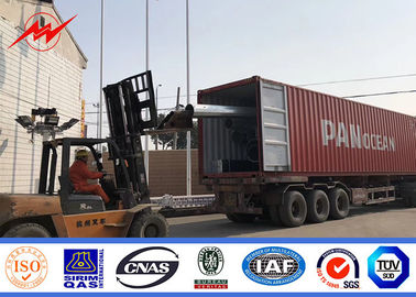 11kv 132kv Tiang Transmisi Daya Baja Oktagonal Dengan Perlindungan Fiberglass