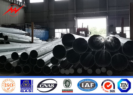 65 Feet Type Hs Ht Tiang Daya Listrik Dengan Angle Steel Cross Arms