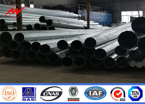 65 Feet Type Hs Ht Tiang Daya Listrik Dengan Angle Steel Cross Arms