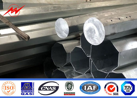 65 Feet Type Hs Ht Tiang Daya Listrik Dengan Angle Steel Cross Arms