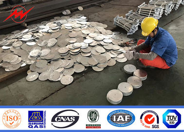 90FT Flange Tipe 3 Segmen Monopole Tiang Baja Galvanis Dengan Aspal