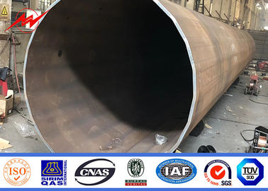 90FT Flange Tipe 3 Segmen Monopole Tiang Baja Galvanis Dengan Aspal