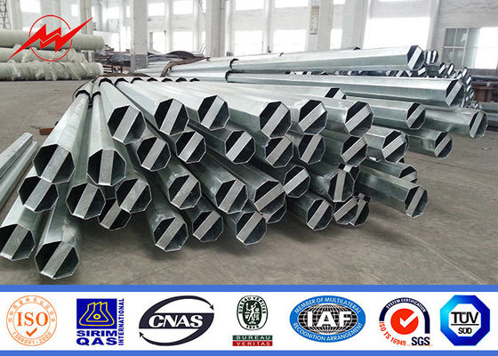 15m 1000kg Breaking Load Steel Tubular Pole 4mm Tebal Untuk Transmisi