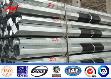 11m 3.8mm 2 Bagian Kolom Transmisi Listrik Tiang Baja Galvanis FRP