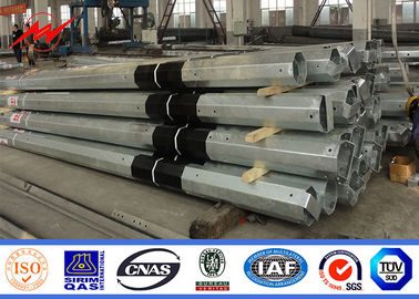 11m 3.8mm 2 Bagian Kolom Transmisi Listrik Tiang Baja Galvanis FRP