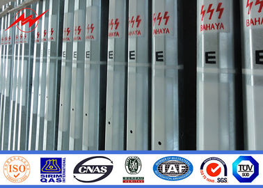 15m Hot Dip Galvanized Steel Tubular Listrik Power Pole Dengan Bahan ASTM A123