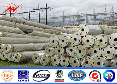 69kv Sirkuit tunggal Cahaya Komersial Tiang Baja Galvanis 400mm Panjang Aspal
