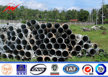 69kv Sirkuit tunggal Cahaya Komersial Tiang Baja Galvanis 400mm Panjang Aspal