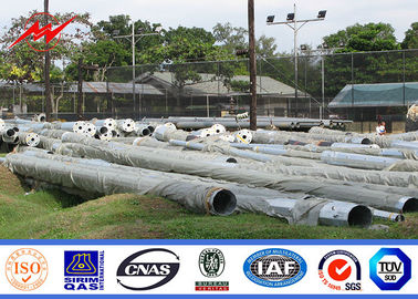 69kv Sirkuit tunggal Cahaya Komersial Tiang Baja Galvanis 400mm Panjang Aspal