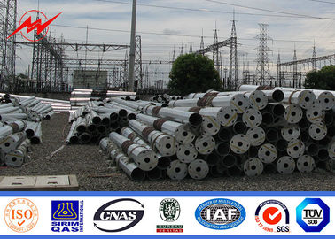 8m Single Arm Hot Dip Galvanized Steel Pole Untuk Pencahayaan Luar Ruangan