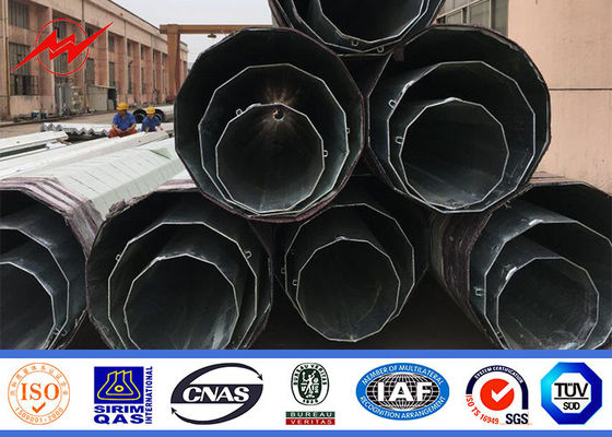 8M 6.5KN Melanggar Beban Baja Tiang Tubular Q345 Hot Dip Galvanisasi