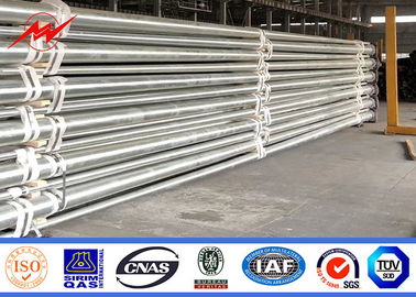6m 7m 8m Steel Power Pole untuk pencahayaan jalanan dalam tipe flange dengan ketahanan angin yang tinggi