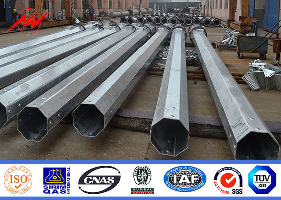 Tiang listrik utilitas transmisi 18M dengan hot dip galvanis