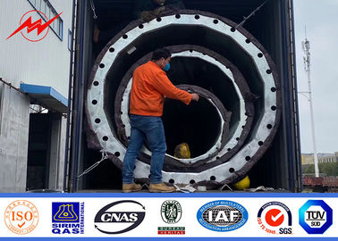 18m 22m 132kv Putaran Hot Dip Tiang Logam Galvanis Untuk Jalur Transmisi