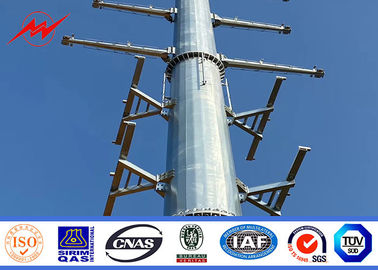18m 22m 132kv Putaran Hot Dip Tiang Logam Galvanis Untuk Jalur Transmisi