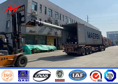 10m 14m 15m Tiang Utilitas Logam Galvanis Terkubur Langsung Untuk Transmisi Daya