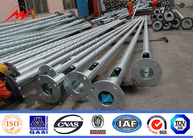 8m 10m 12m Hot Dip Galvanized Steel Power Pole dengan Color Polyester Powder Coating