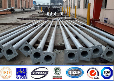 8m 10m 12m Hot Dip Galvanized Steel Power Pole dengan Color Polyester Powder Coating