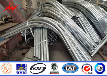 9m 10m 12m Q235 HDG Street Light Poles Dengan Cross Arm