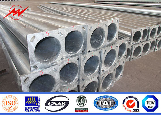 Tiang Transmisi Daya 25ft 100ft Hot Dip Galvanis