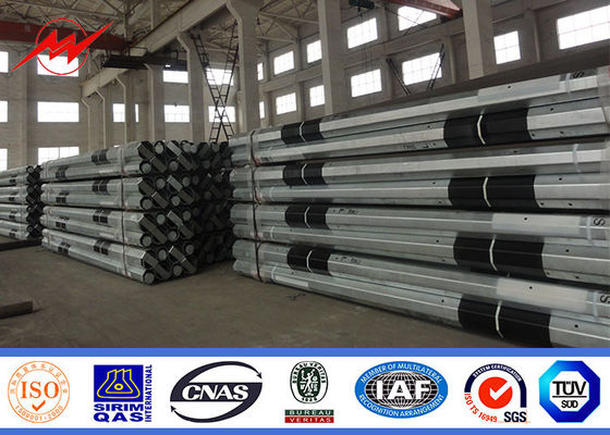 Tiang Transmisi Daya 25ft 100ft Hot Dip Galvanis
