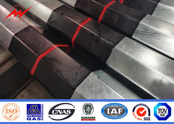 9m Bitumen Burial Type Tiang Tubular Baja Galvanis Untuk Transmisi