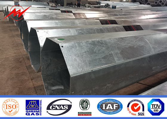 16m 1800 Dan Tiang Tubular Baja Galvanis Untuk Proyek Jalur Distribusi