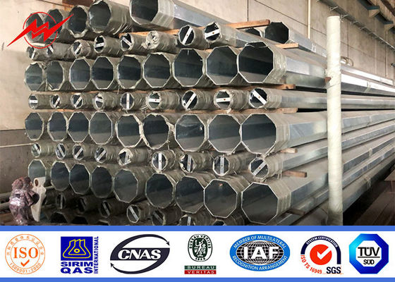 Tinggi disesuaikan 16m 4mm Tebal 345Mpa Steel Utility Pole Untuk Jalur Distribusi Afrika